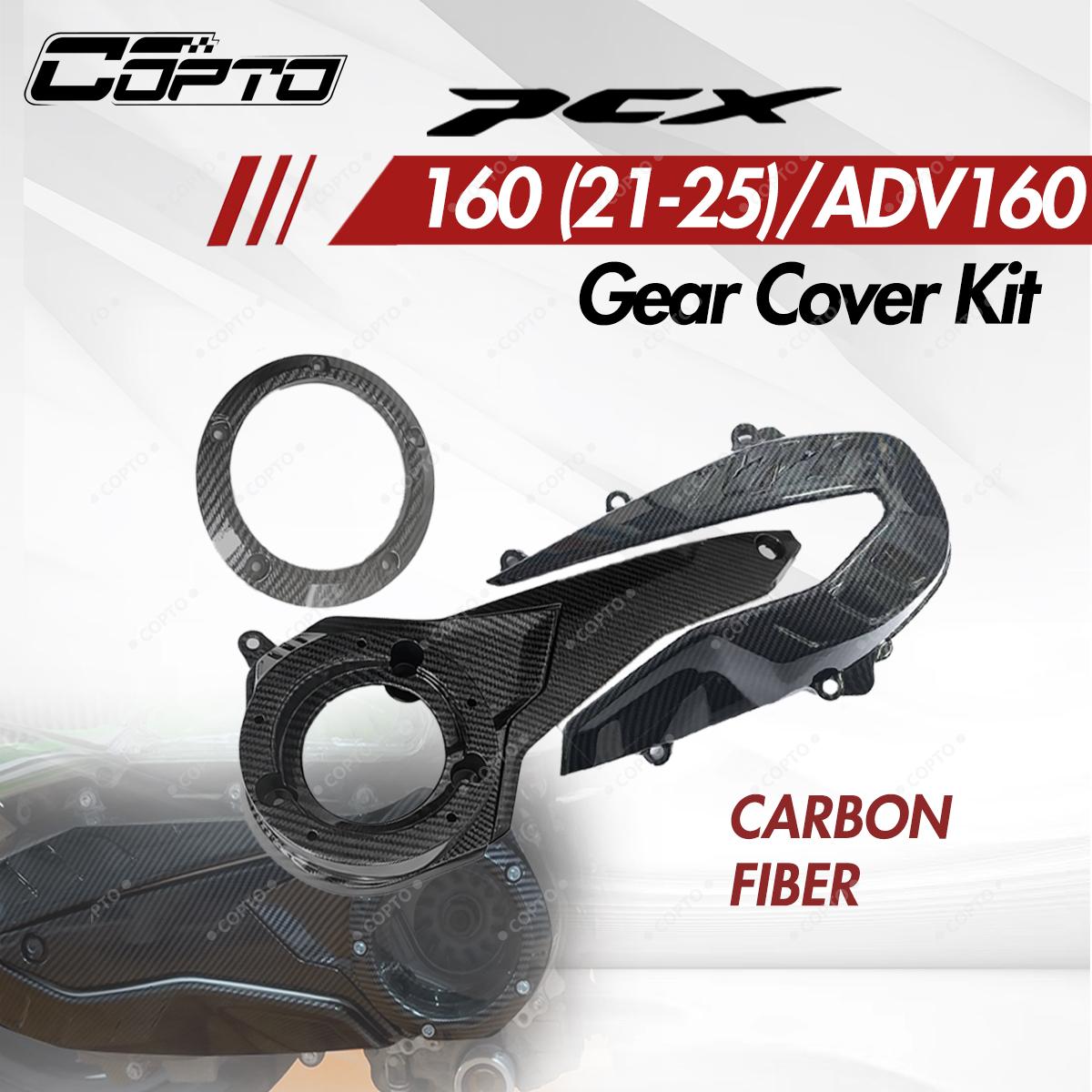 Motorcycle Gear Tidy - ชุดฝาครอบคลัตช์คาร์บอนไฟเบอร์ ฝาครอบเกียร์ สำหรับ PCX160 ADV160 2021-2025,