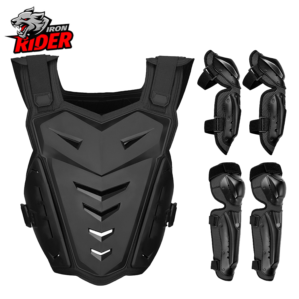 Chest Protector Armor - ชุดเกราะป้องกันร่างกายสำหรับมอเตอร์ครอส เสื้อแจ็คเก็ตมอเตอร์ไซค์ เสื้อกั๊กป้องกันหลังและหน้าอก อุปกรณ์ป้องกันสำหรับรถวิบาก อุปกรณ์ป้องกันเข่าและข้อศอก
