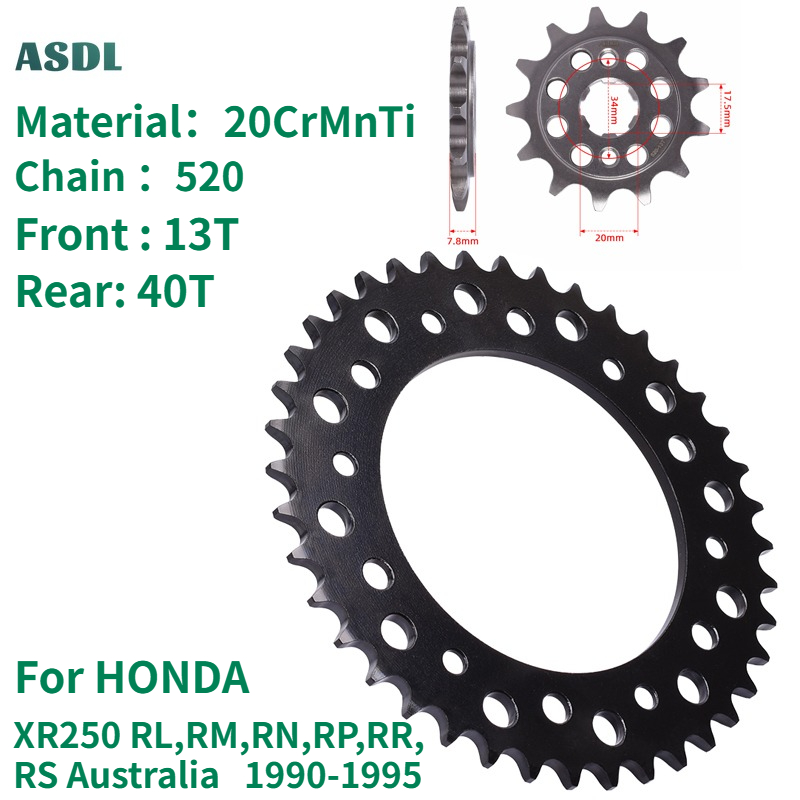 สเตอร์หน้า-หลัง 520 13T 40T สำ - Motorcycle Gear Australia บทวิจารณ์และราคา